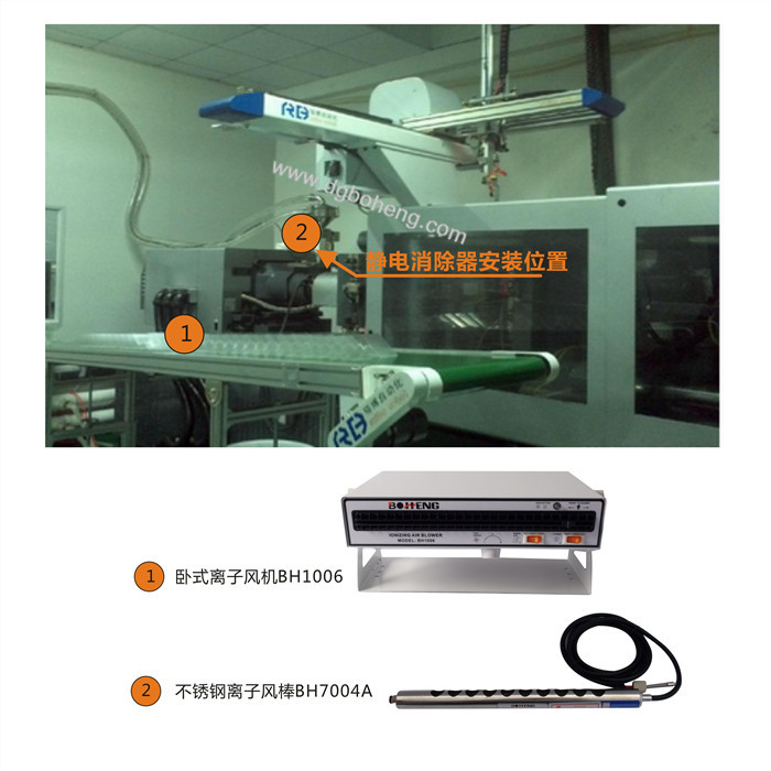 自動化機(jī)械手注塑機(jī)靜電消除